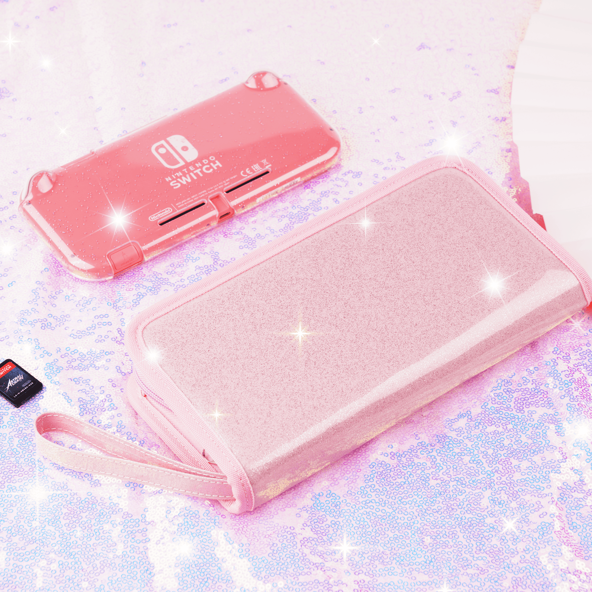 Nintendo switch lite case glitter deals