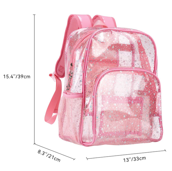 clear mini sparkly backpack Glitter Pink Clear Backpack
