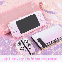 GUTIAL Accessories Kit for Nintendo Switch - Pink Cute Accessories Bundle  Girly Style Pack for girls with Travel Carrying Case and Dockable Cover